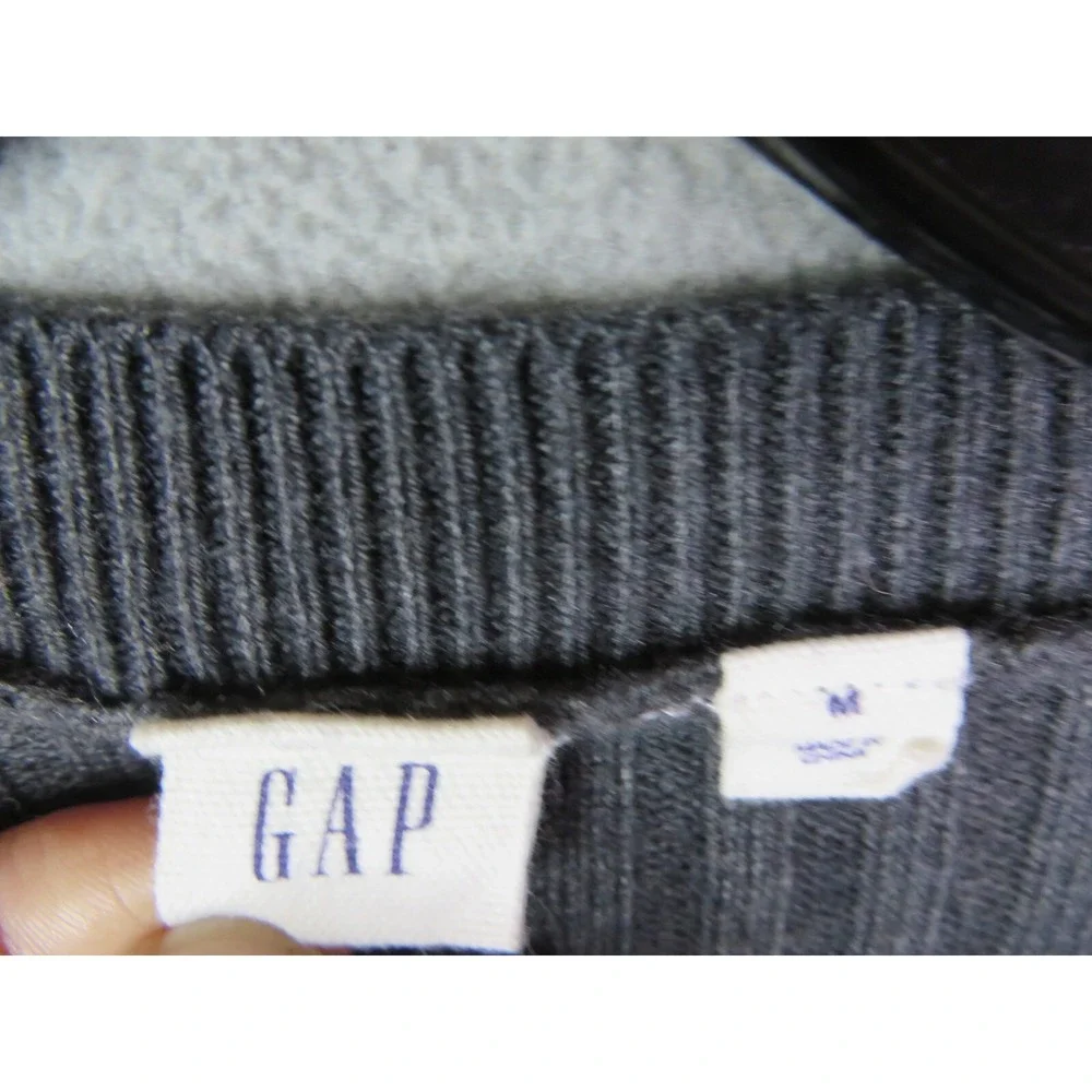Gap‎ Womens Sweater M Gray Merino Wool Open Cardigan Office Career Cozy